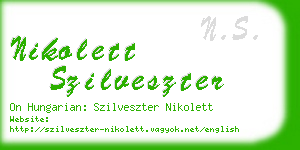 nikolett szilveszter business card